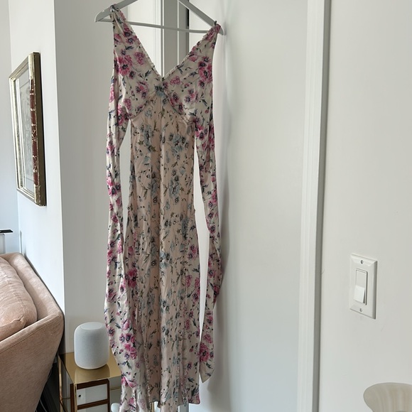 LoveShackFancy Floral Printed Silk Maxi Dress - Picture 2 of 8